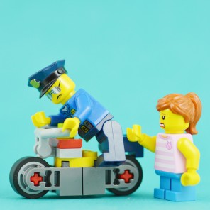 A German police officer jumped on a child's bike to chase down a suspect fleeing on a moped!